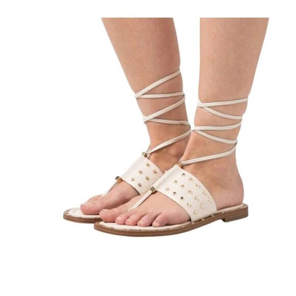 MICHAEL Michael Kors | Biege Jagger Ankle-Tie Studded Leather Sandal | S… - Picture 16 of 16